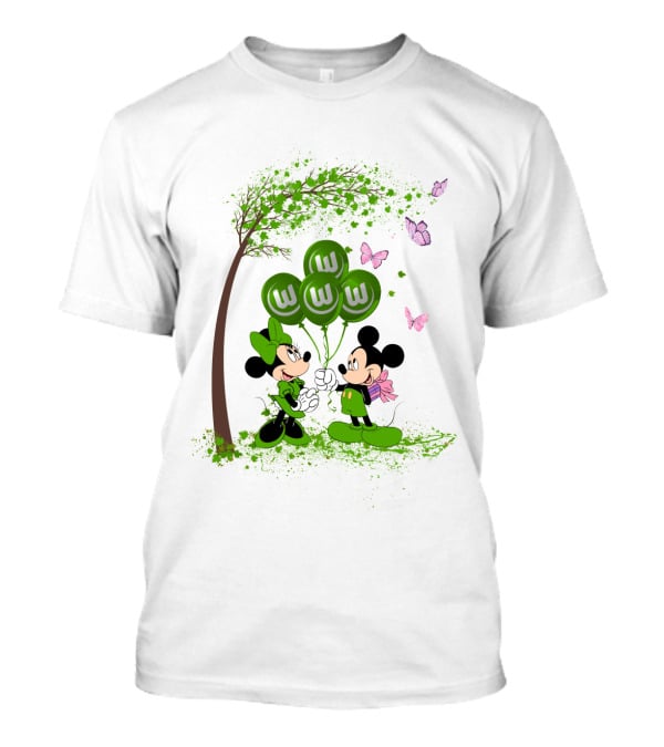DH 29 Bundesliga VfL Wolfsburg Disney Mickey Minnie Balloons T-Shirt