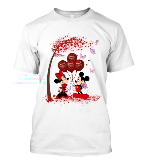 DH 29 Premier League Arsenal Mickey Minnie Balloons T-Shirt