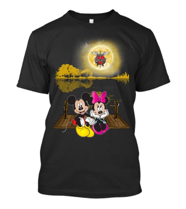 Mickey Minnie Romantic Moonlit Bon Jovi Dock Scene T-Shirt