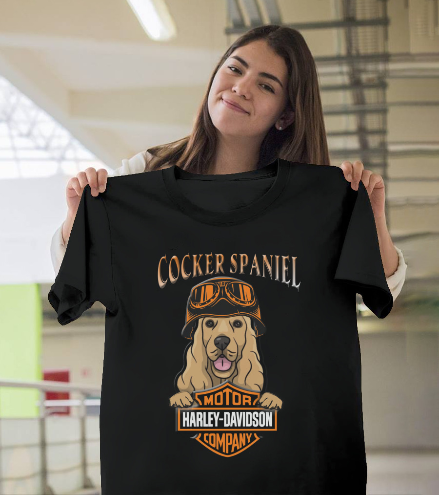 Cocker Spaniel Harley Davidson Motor Company T-Shirt