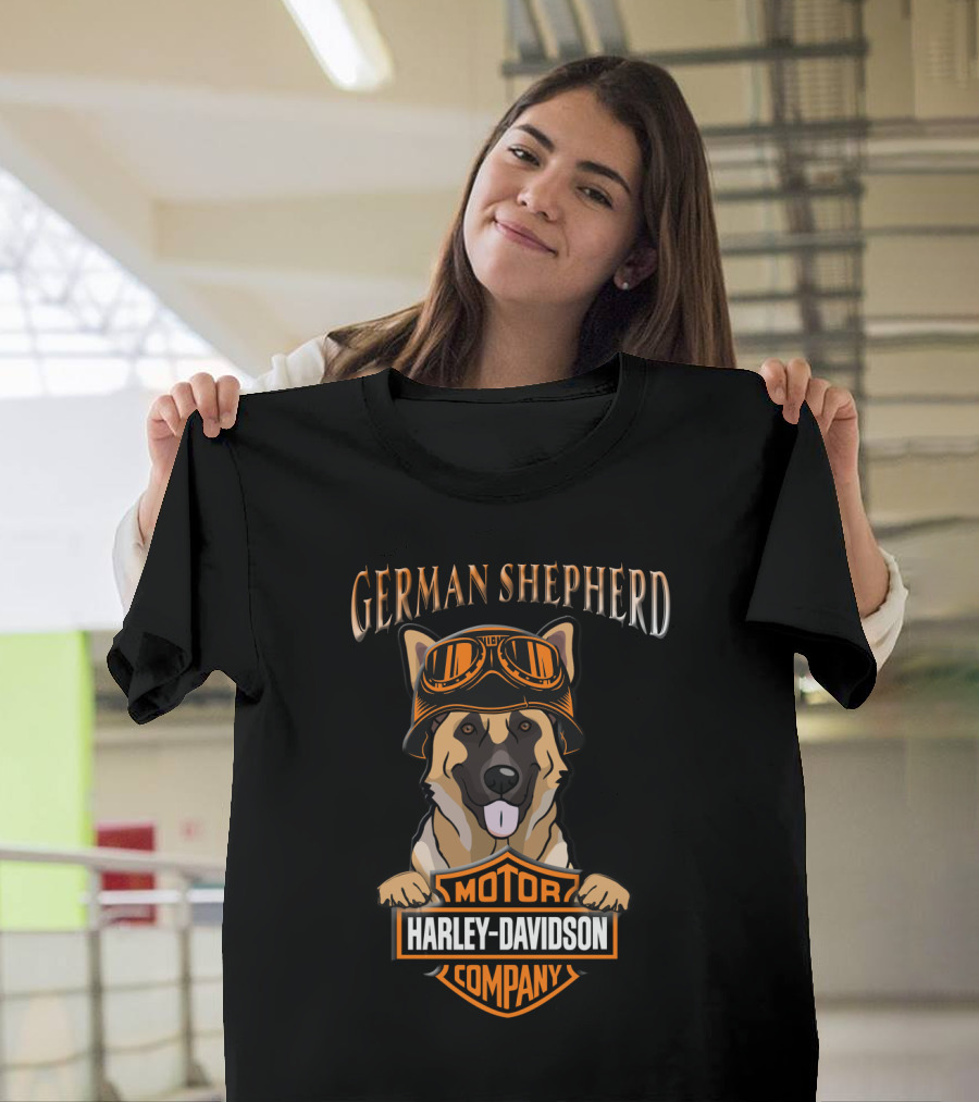German Shepherd Harley Davidson Motorcycle Company T-Shirt