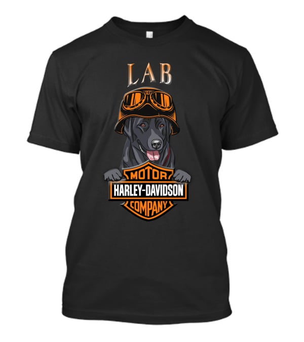 Lab Harley Davidson Company Motor Lab Dog With Goggles T-Shirt