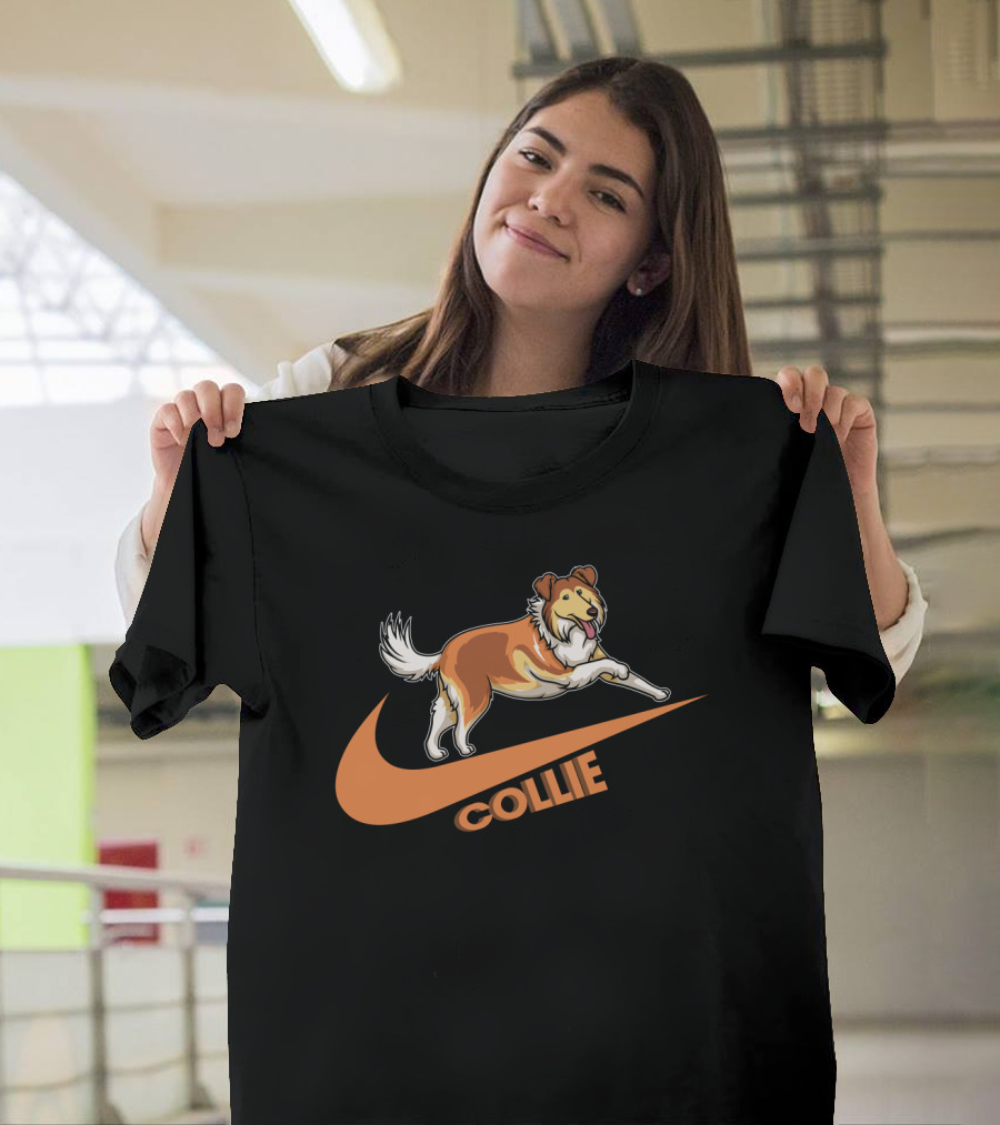Collie Dh 36 Nike Jumping Dog Swoosh T-Shirt