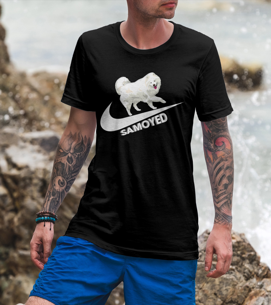 Samoyeds Nike Samoyed Dog On Swoosh T-Shirt