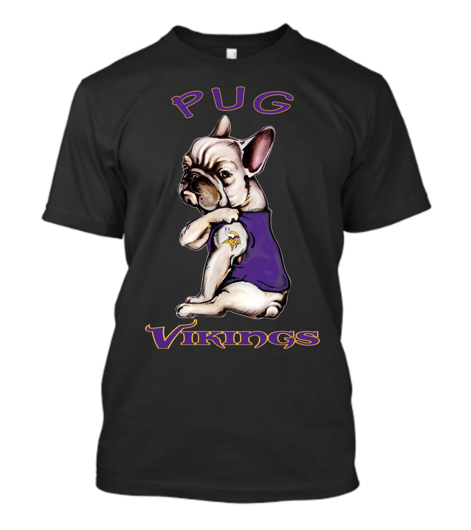 Pug Vikings Nflmv T-Shirt