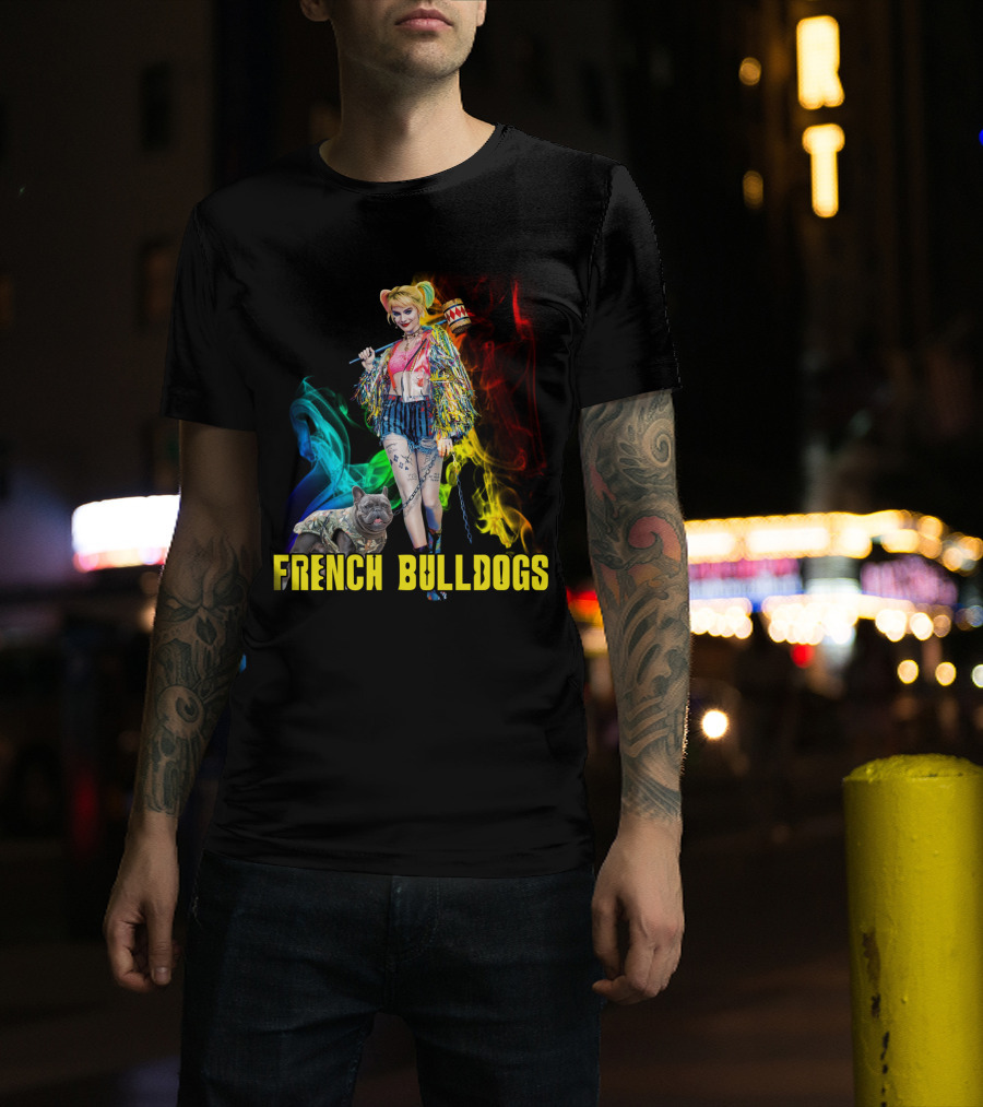 Harley Quinn Style French Bulldogs T-Shirt