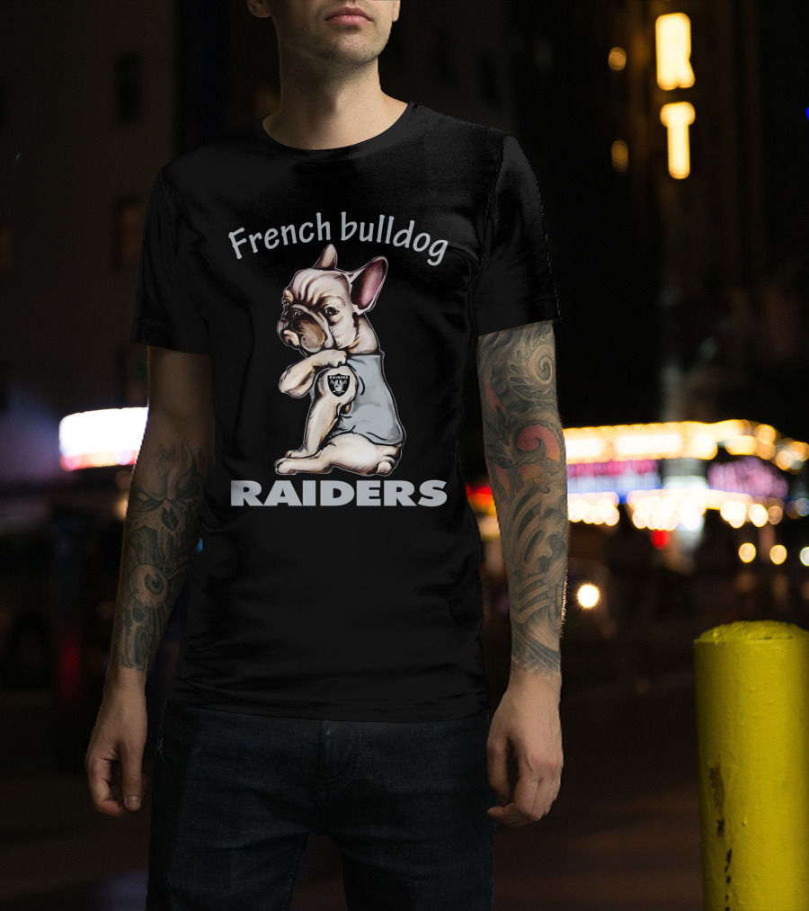 French Bulldog Raiders Nfl Team T-Shirt