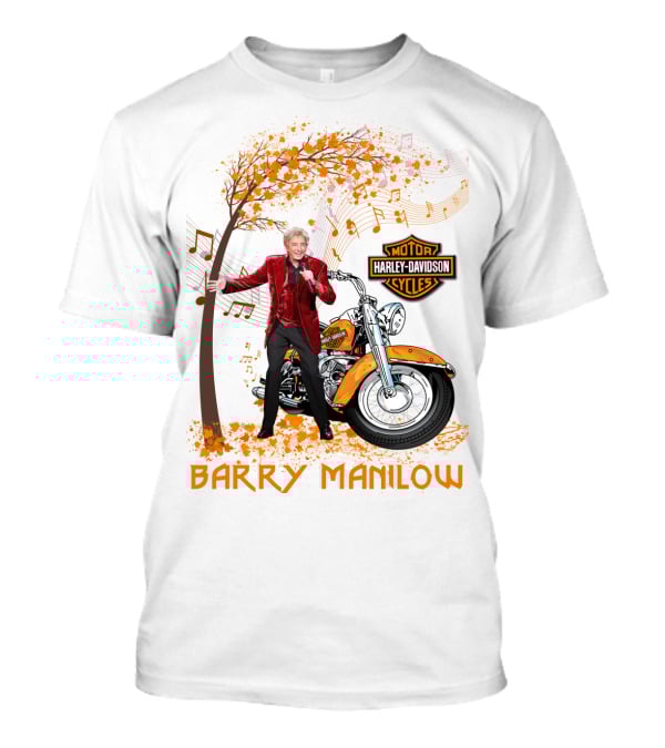 Barry Manilow Harley Davidson Motorcycle Musical Notes T-Shirt
