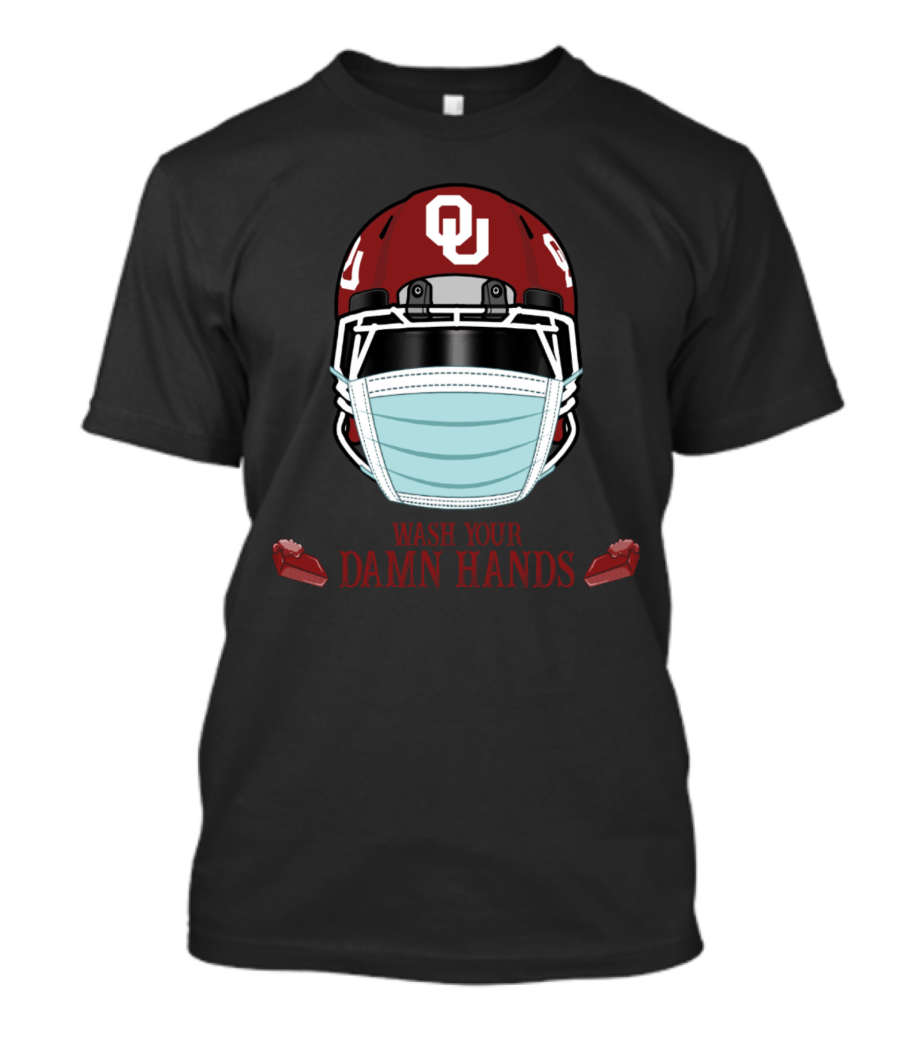 Wash Your Damn Hands Oklahoma Sooners Helmet Mask T-Shirt