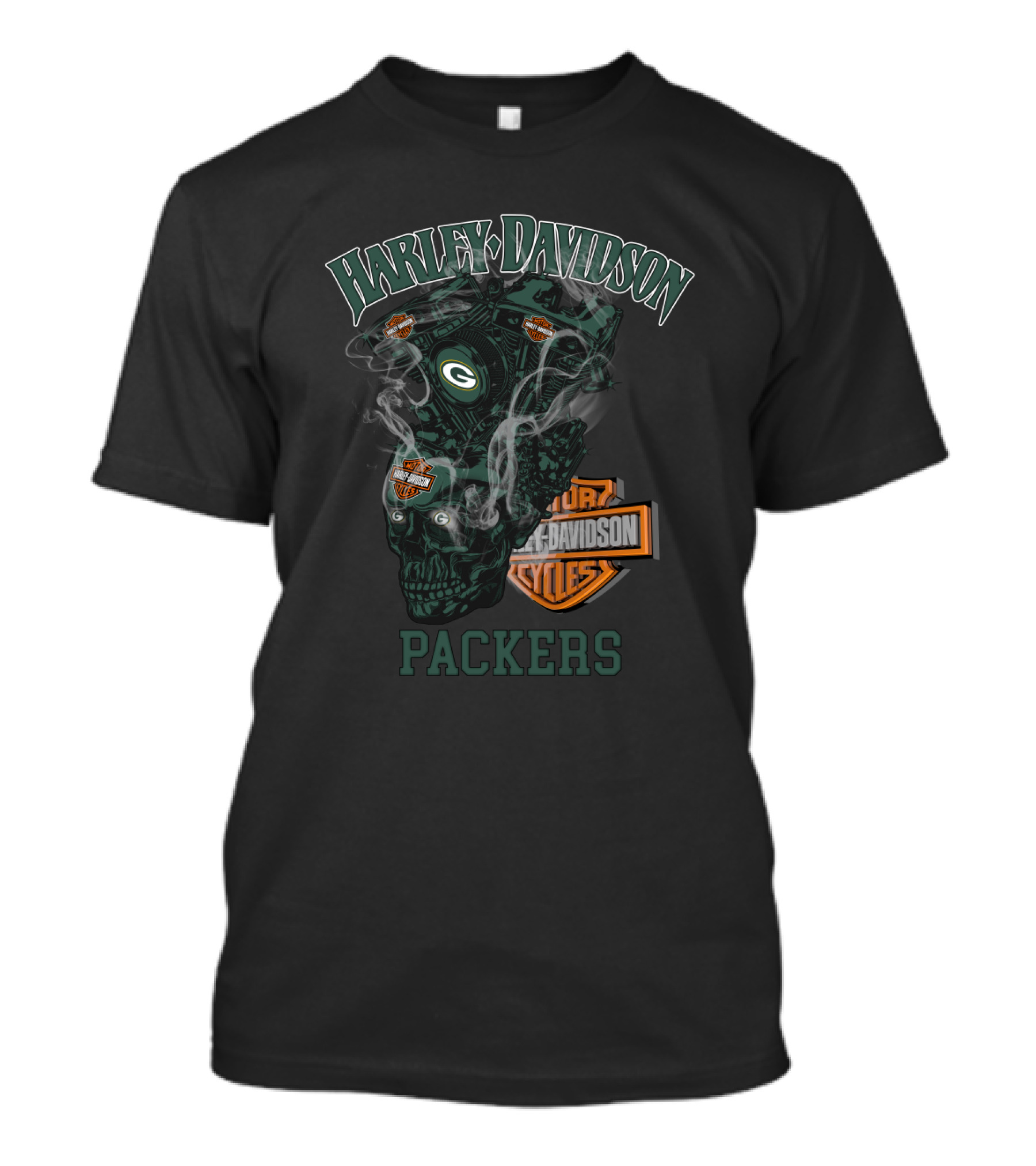Harley Davidson Green Bay Packers Motorcycles T-Shirt