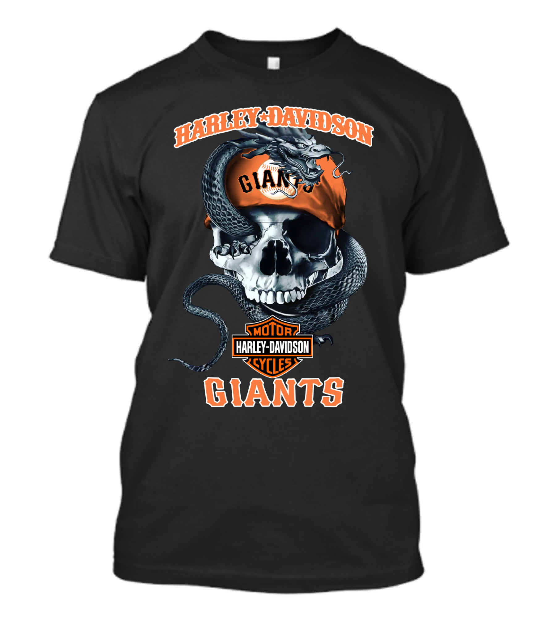 Harley Davidson San Francisco Giants Skull And Snake T-Shirt