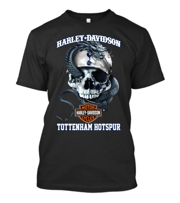 Harley Davidson Motor Cycles Skull Tottenham Hotspur T-Shirt