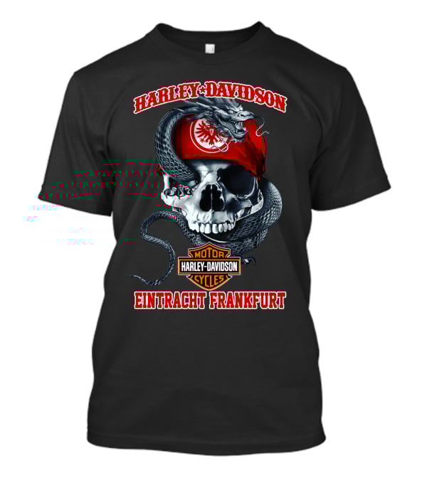 Harley Davidson Eintracht Frankfurt Skull Dragon Motor Cycles T-Shirt