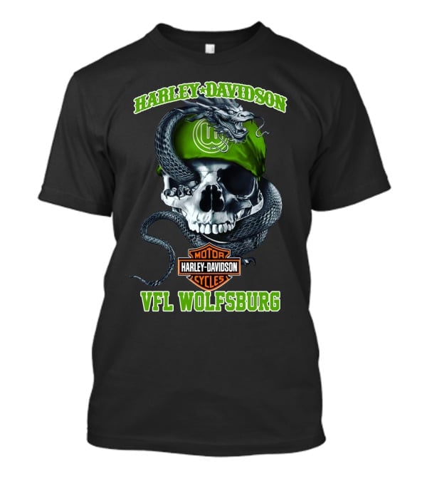 Harley Davidson Vfl Wolfsburg Skull And Snake T-Shirt