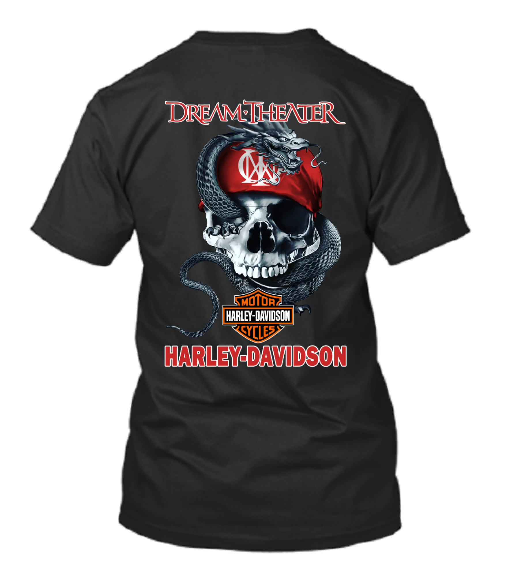 Dream Theater Harley Davidson Skull Snake T-Shirt