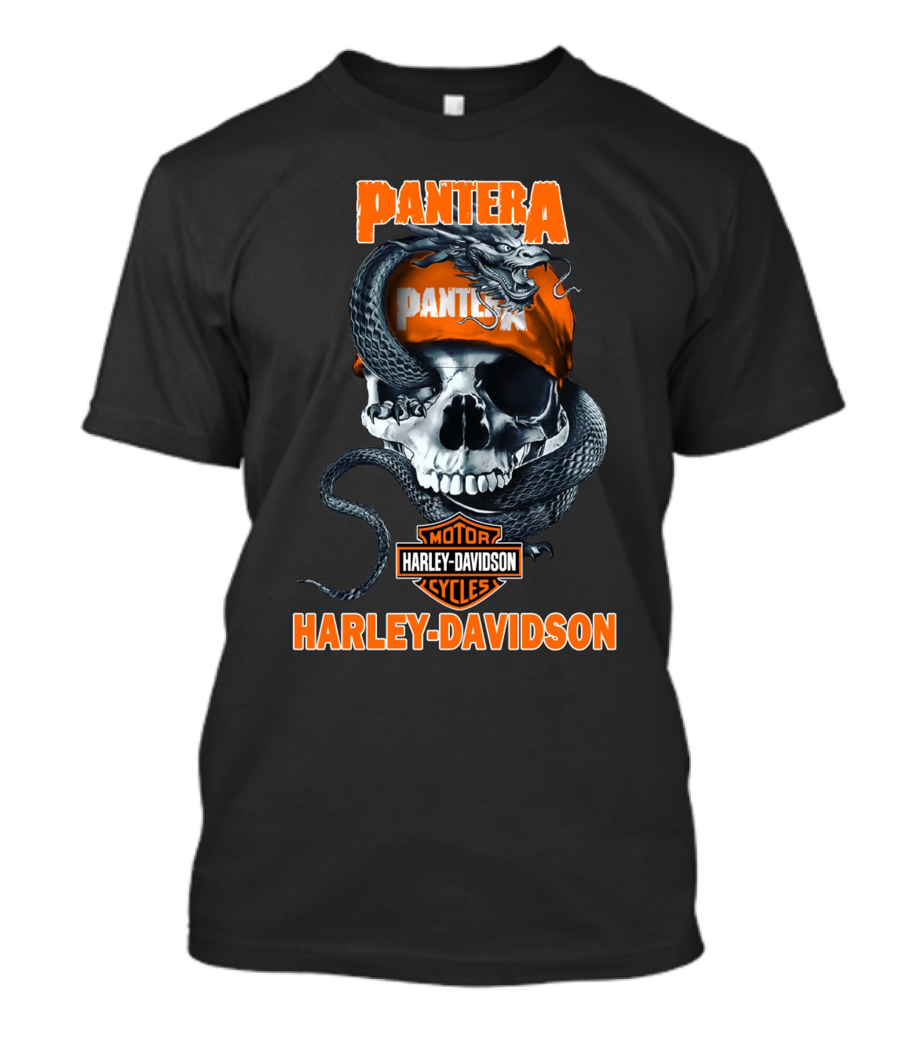Pantera Harley Davidson Motorcycles Skull And Snake T-Shirt