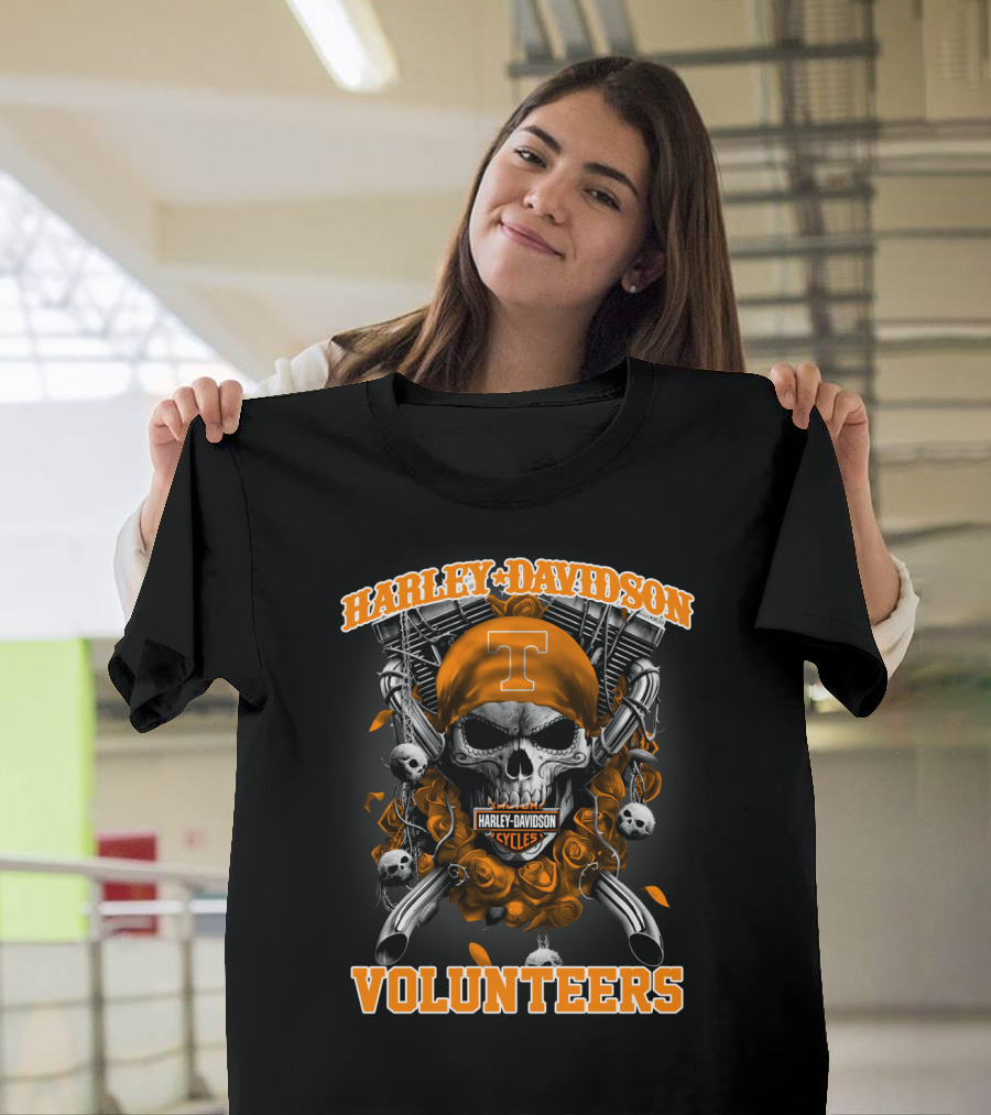 Harley Davidson Tennessee Volunteers Skull T T-Shirt