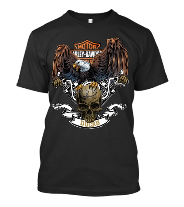 Harley Davidson Nhl Anaheim Ducks Eagle Skull T-Shirt