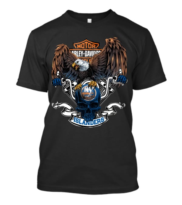 Harley Davidson Eagle Ny Islanders Nhl T-Shirt