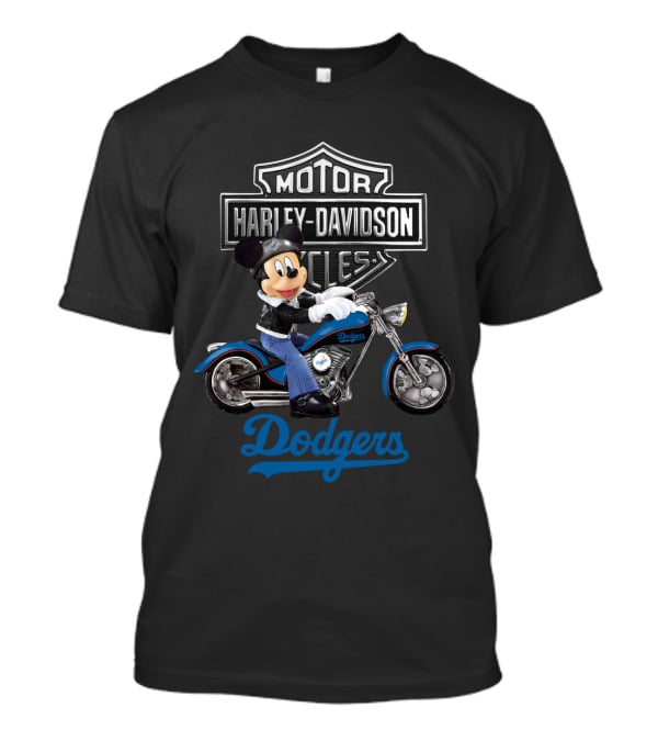 Mickey Mouse Harley Davidson Motorcycles Los Angeles Dodgers T-Shirt