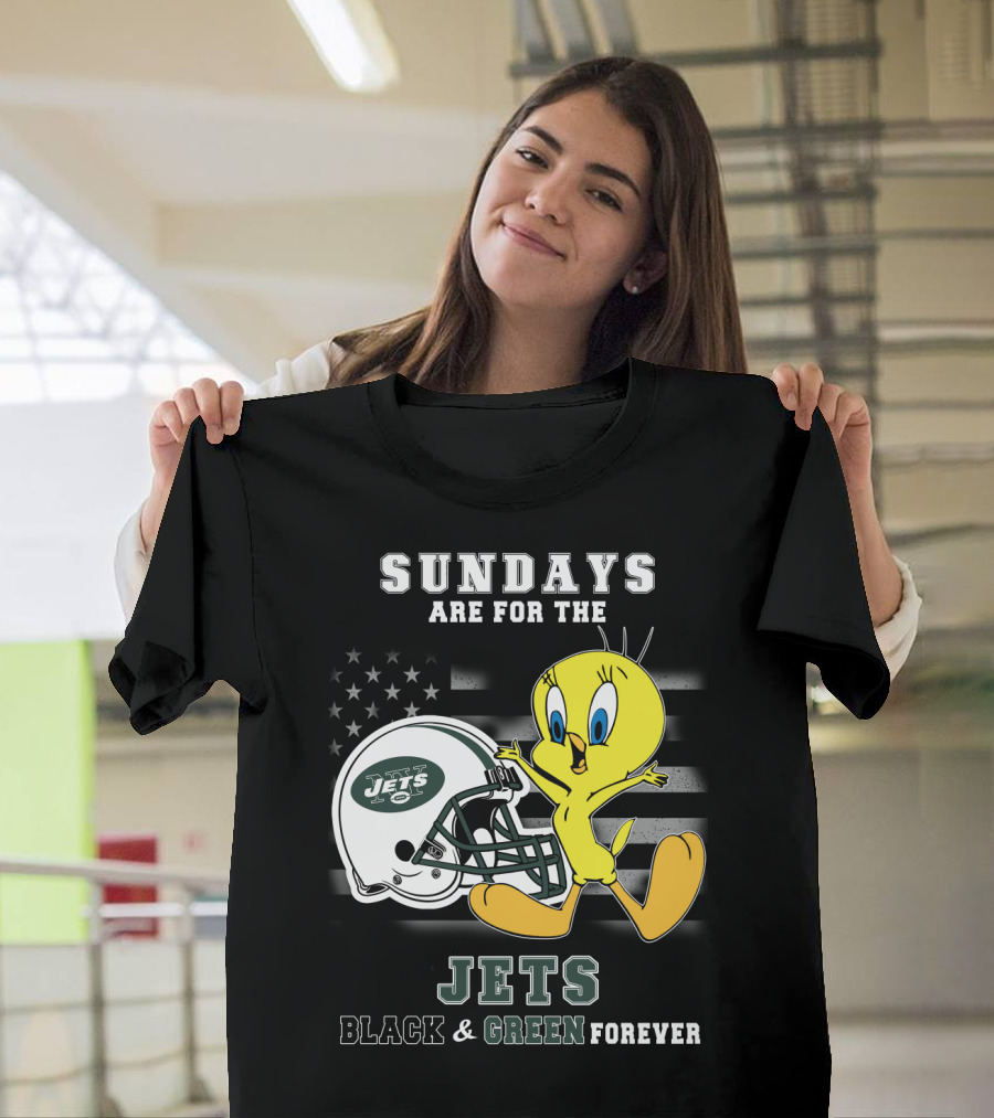 Sundays Are For The Jets Black & Green Forever Tweety T-Shirt