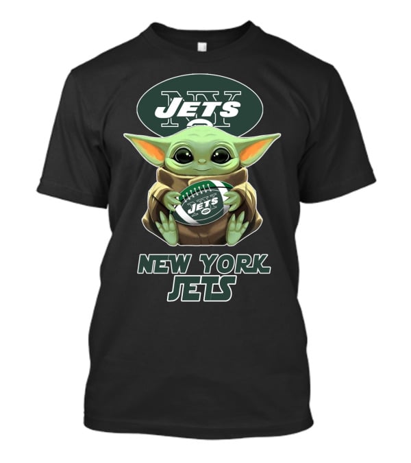 New York Jets Baby Yoda Football T-Shirt