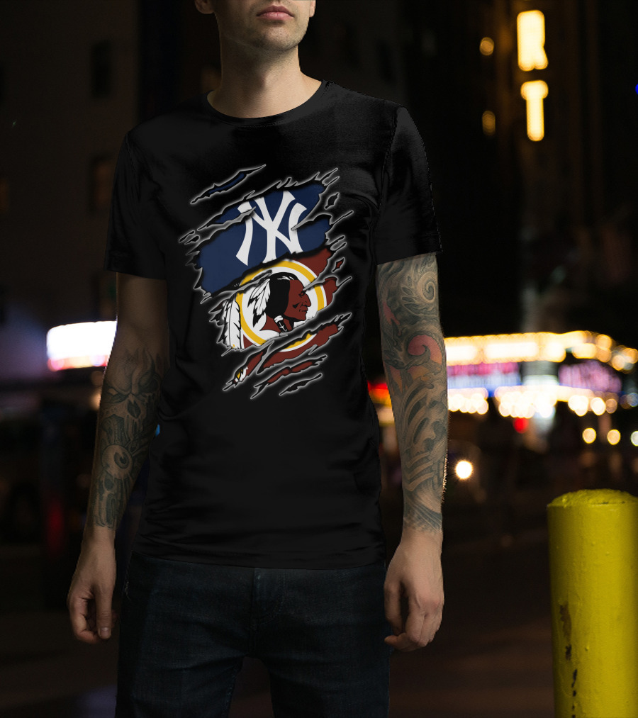 Yankees And Redskins Fan Tribute T-Shirt
