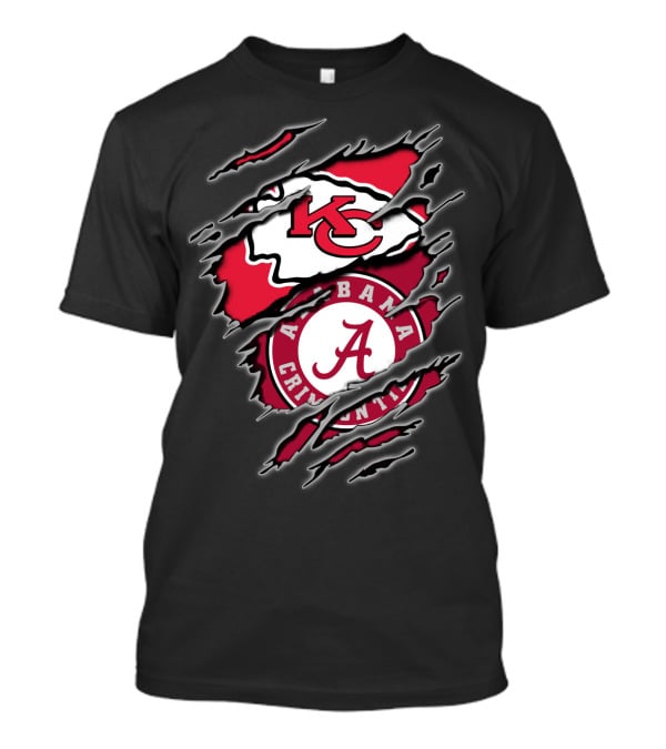 Alabama Crimson Tide Kansas City Chiefs Football Fans T-Shirt
