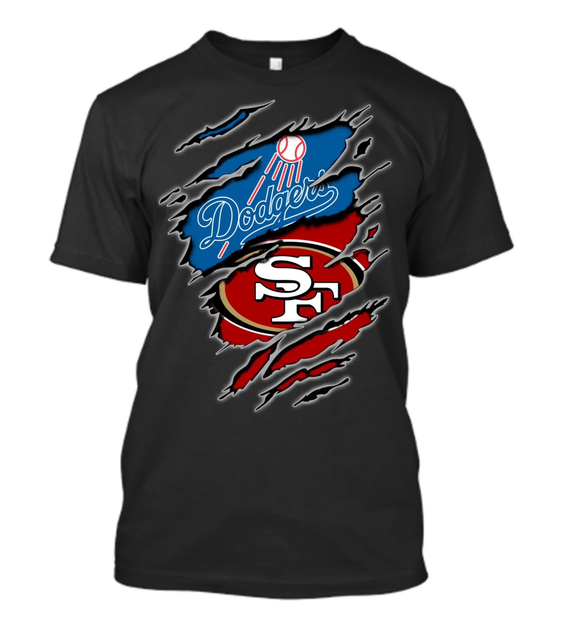 Dodgers Sf Football Baseball Fan Crossover T-Shirt