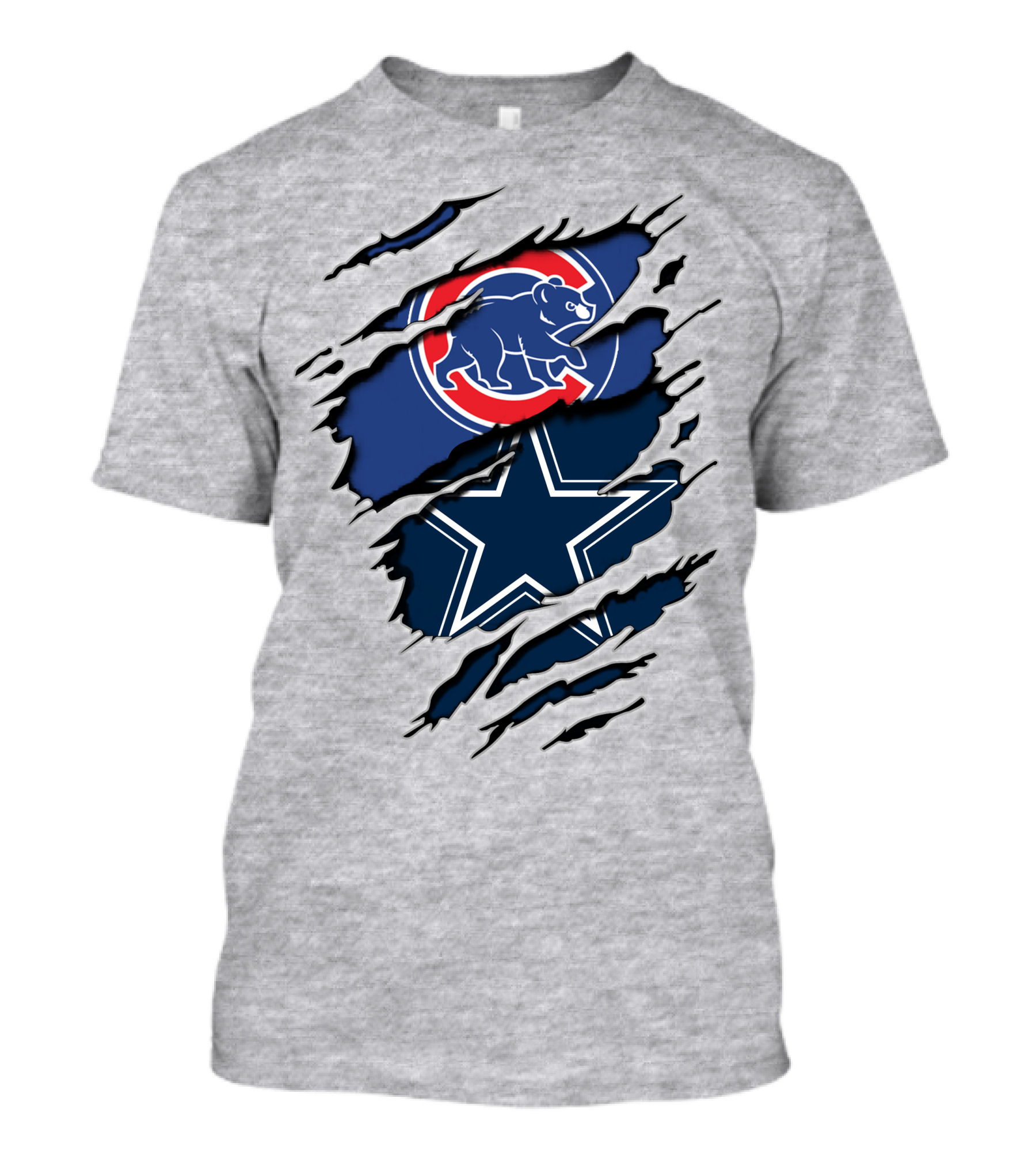 Chicago Cubs Dallas Cowboys Fan Crossover T-Shirt