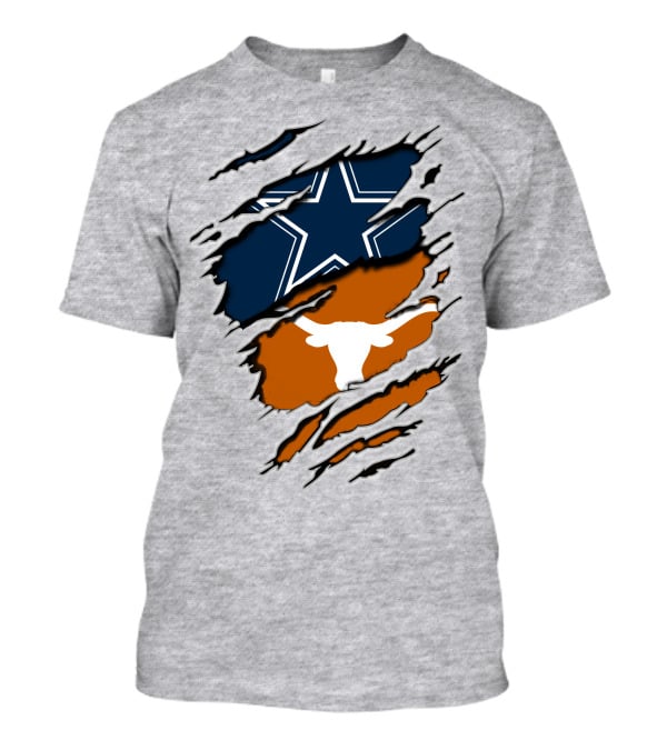 Cowboys Longhorns Star And Bull Texas Pride T-Shirt
