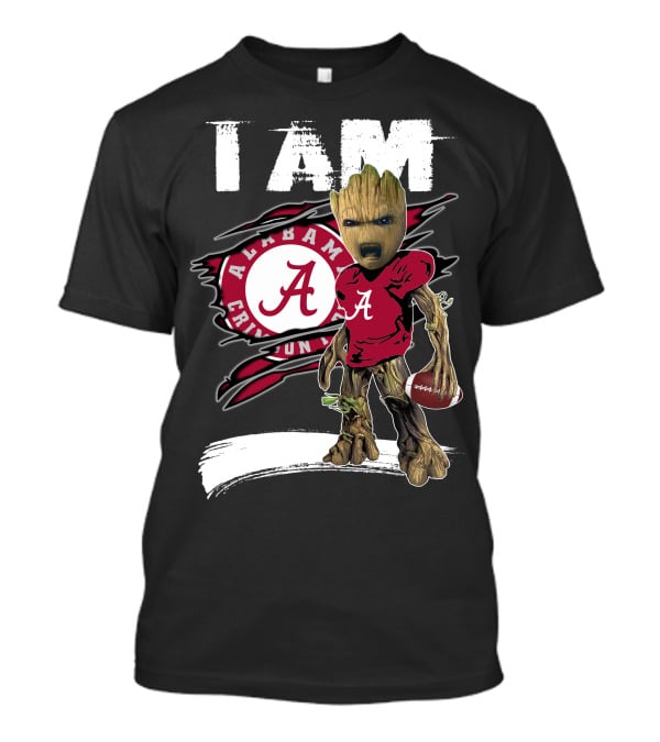 I Am Alabama Crimson Tide Football Fan Groot T-Shirt