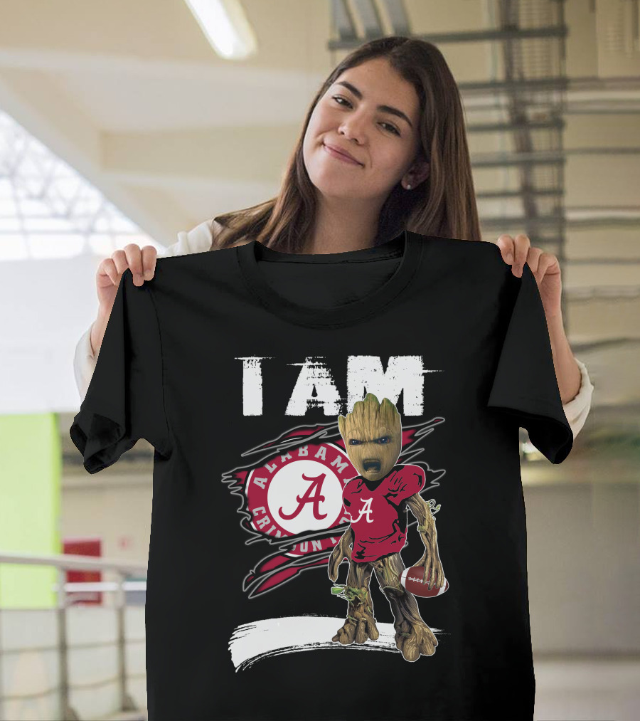 I Am Alabama Crimson Tide Football Fan Groot T-Shirt