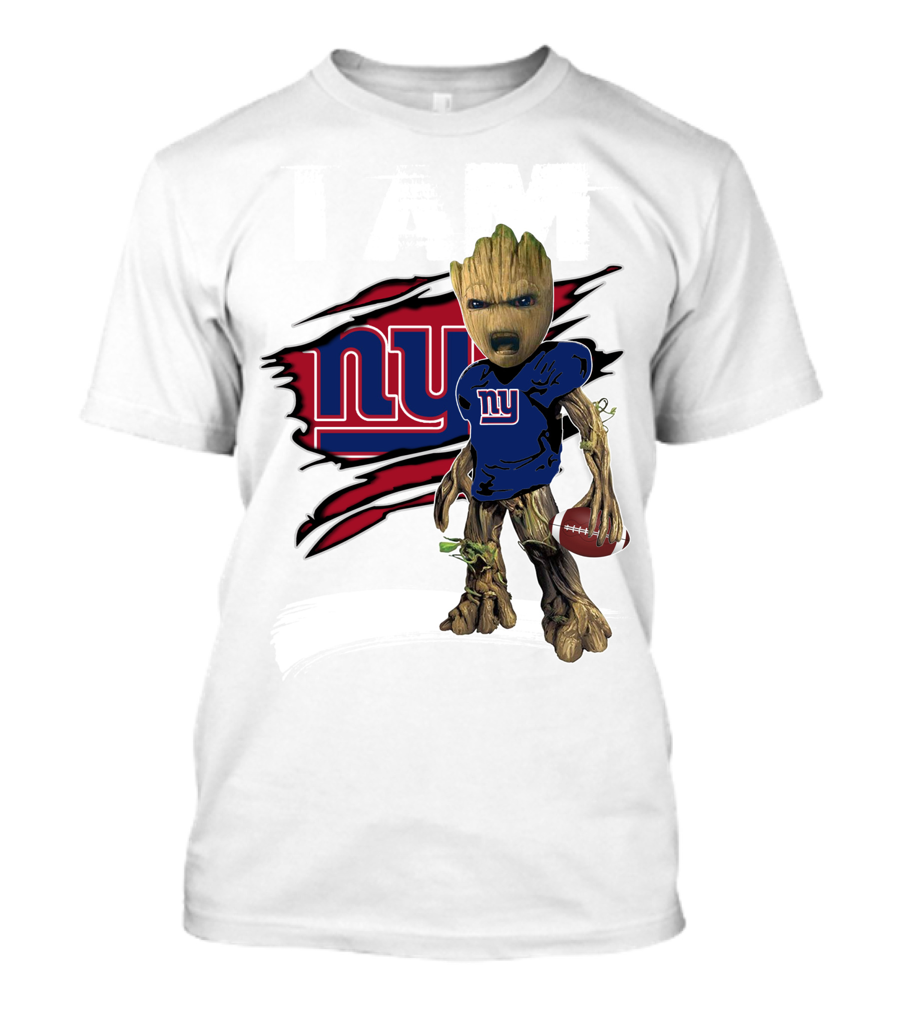 I Am Groot New York Giants Football Fan Mashup T-Shirt