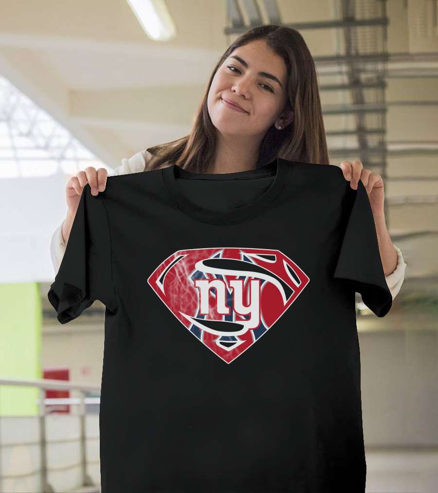 NY Superman Logo Fan Superhero Football T-Shirt