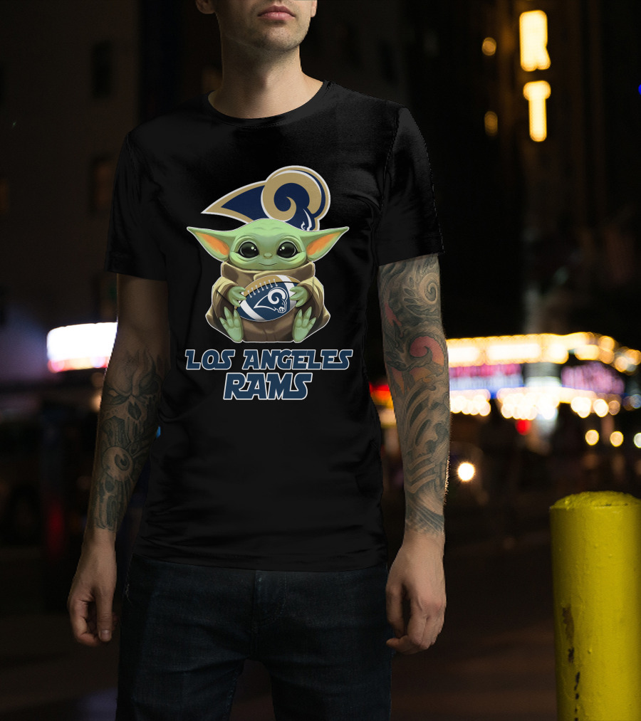 Los Angeles Rams Baby Yoda Football T-Shirt