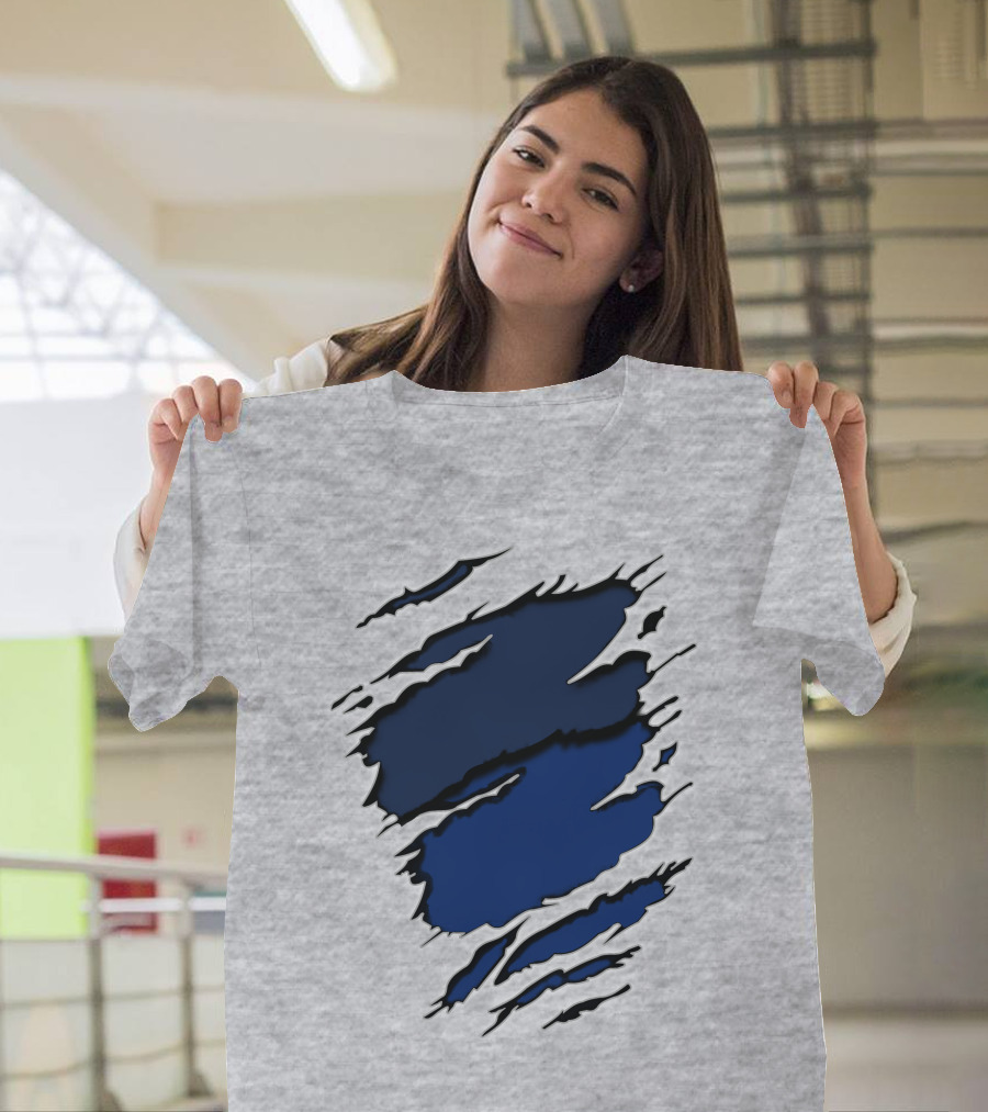 Cow Yan Blue Claw Marks T-Shirt