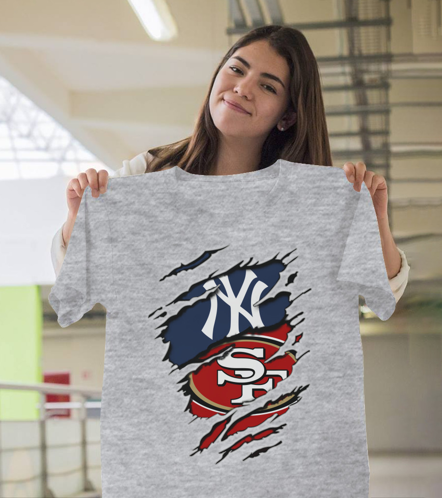 Ny Yankees 49ers Logo Mashup T-Shirt