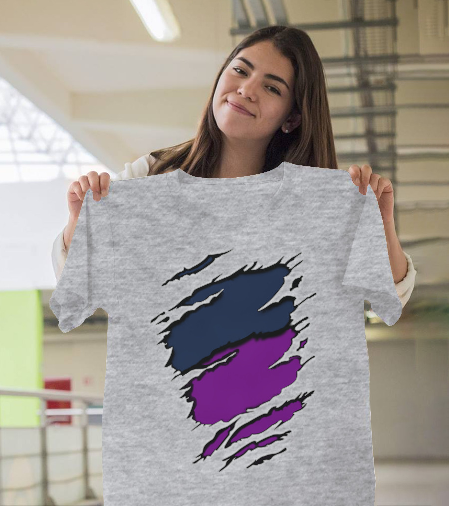 Viking Yawn Purple And Navy Claw Marks T-Shirt