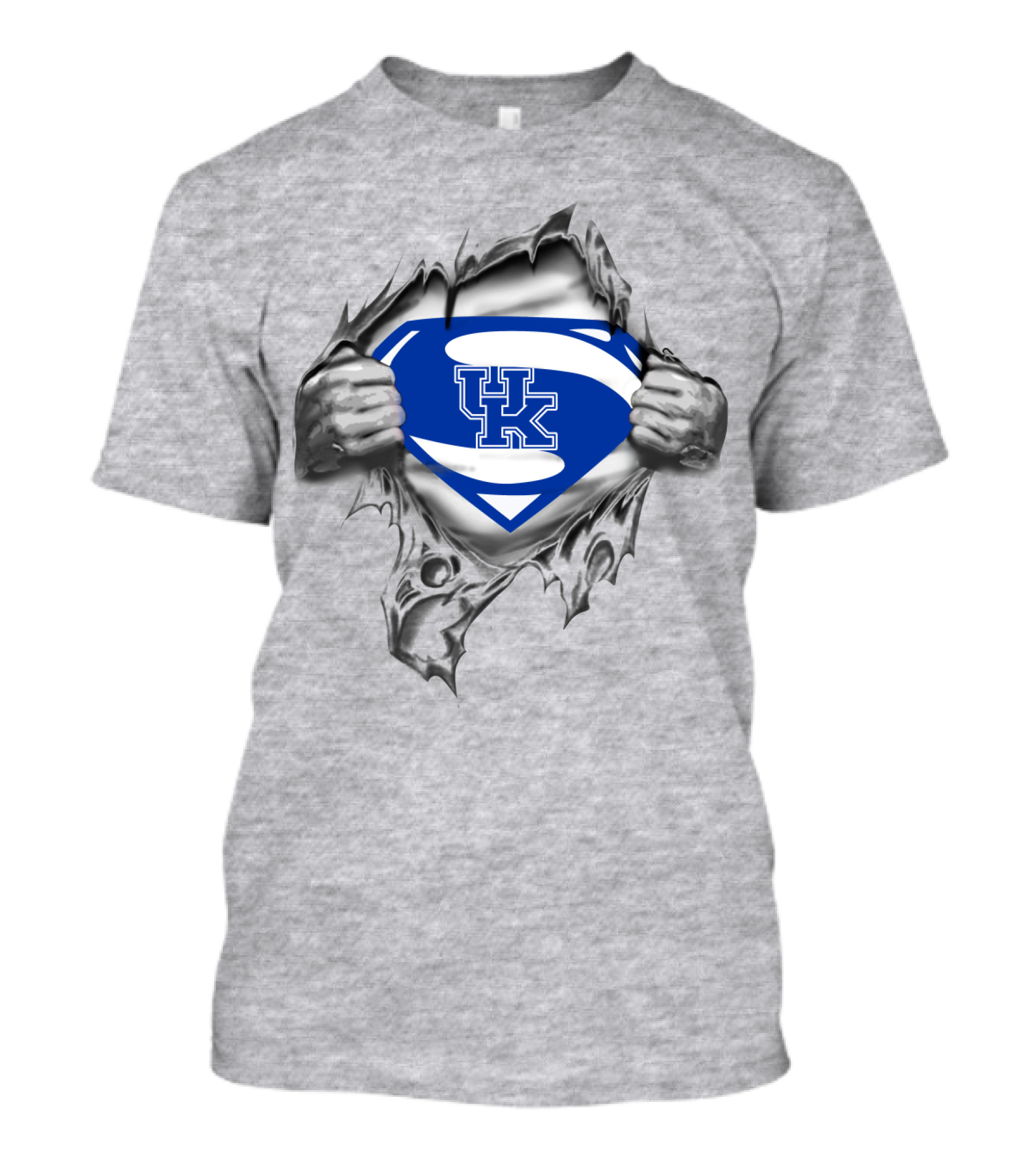 Kentucky Wildcats Superman Logo Style Burst Through Torn T-Shirt