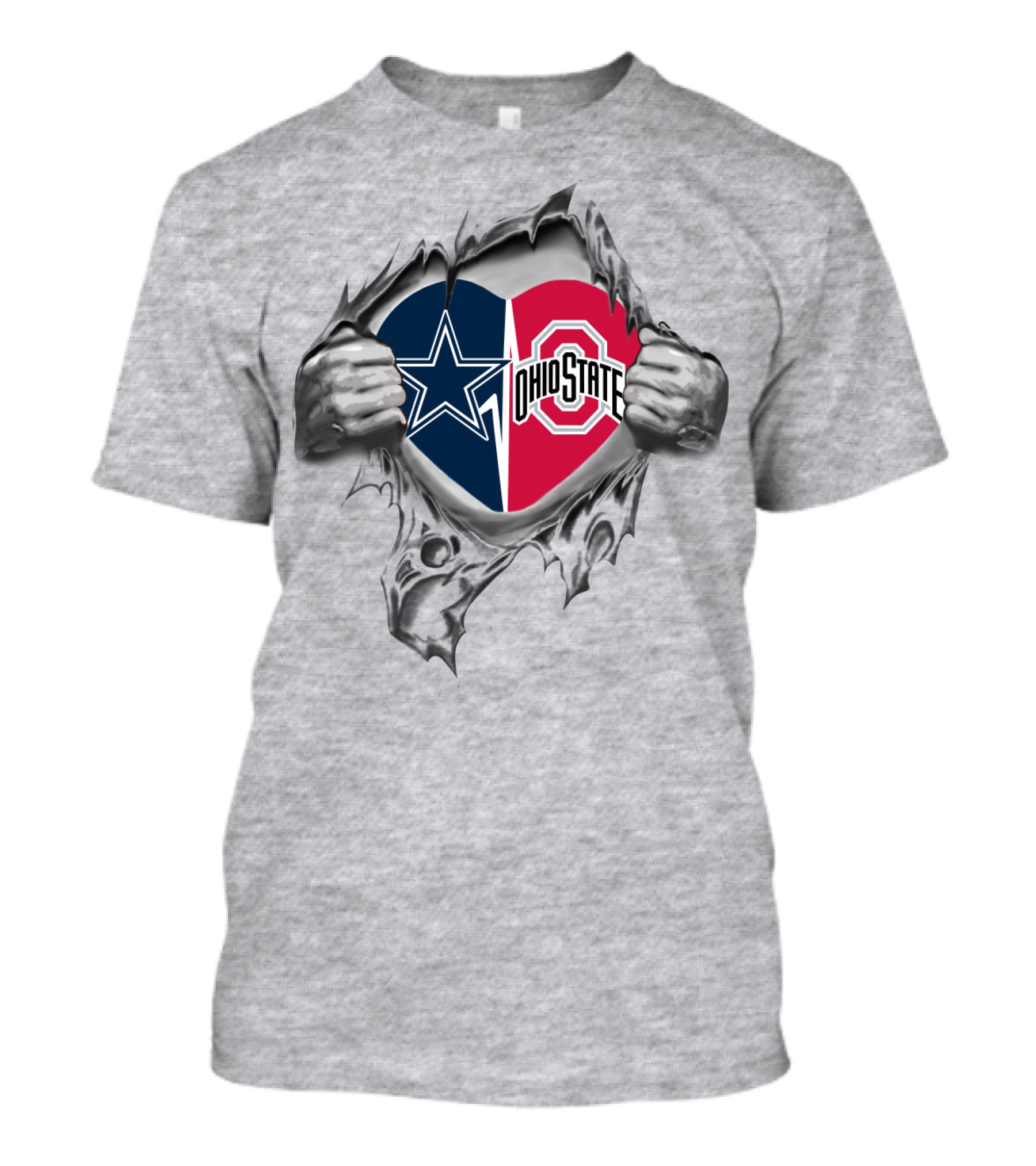 Cowboys Star Meets Ohio State Heart Football Passion T-Shirt