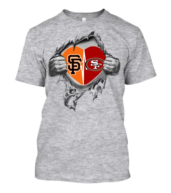 San Francisco 49ers And Giants Heart T-Shirt