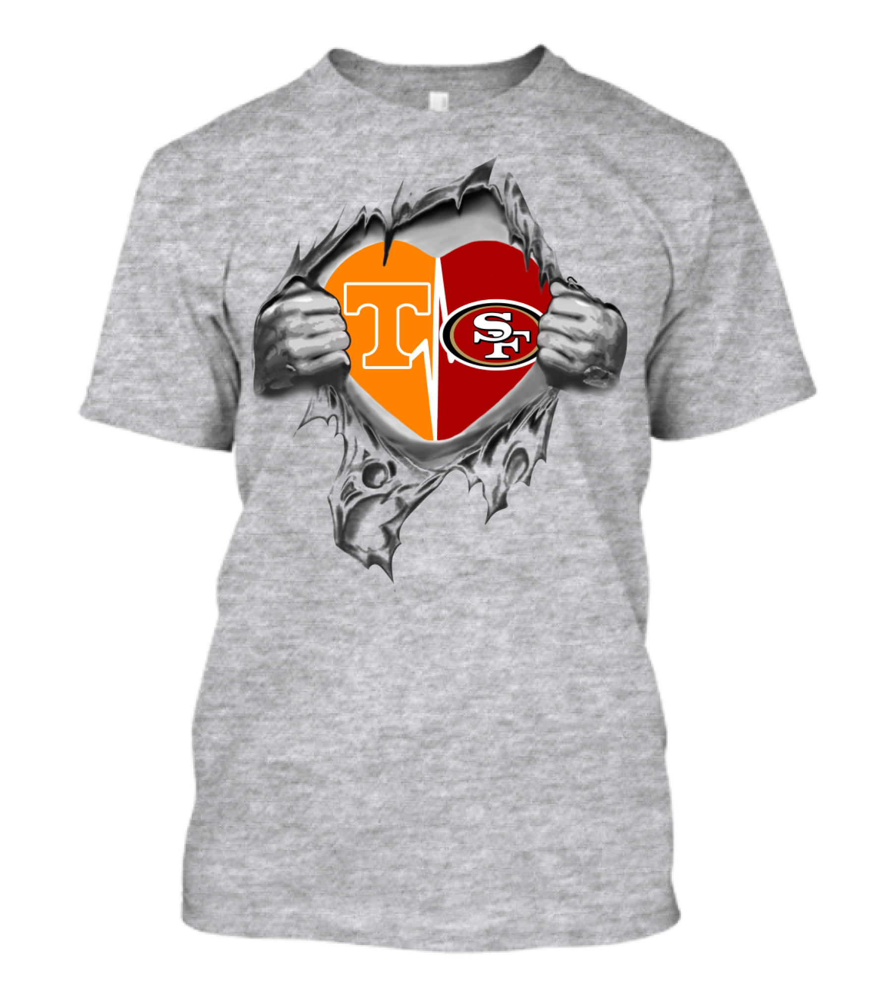 49Ers Tennessee Volunteers Heart T-Shirt