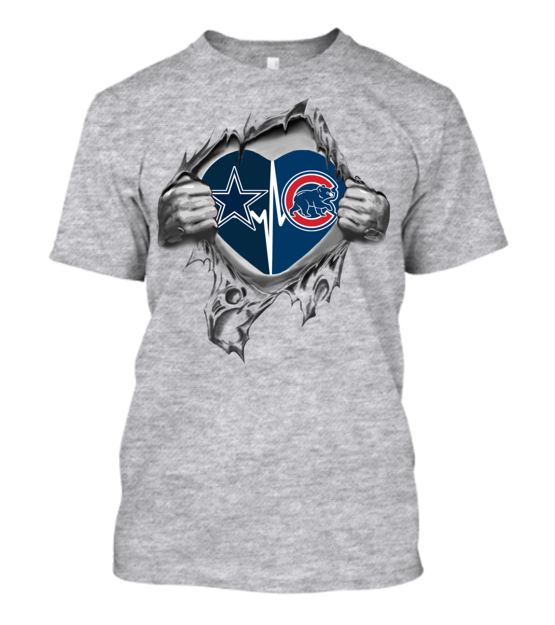 Cowboys Star Cubs Bear Heartbeat Passion T-Shirt