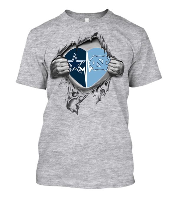 Cowboys Star Tar Heels Heartbeat Loyalty T-Shirt