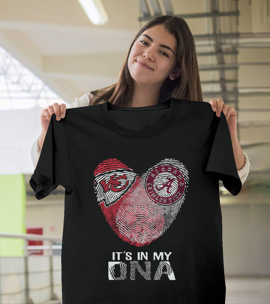 Chiefs Alabama It's In My Dna Fingerprint Heart T-Shirt