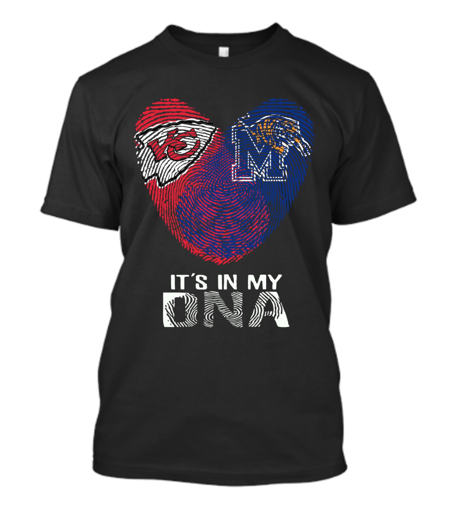 Chiefs Memphis It's In My DNA Heart Fingerprint T-Shirt