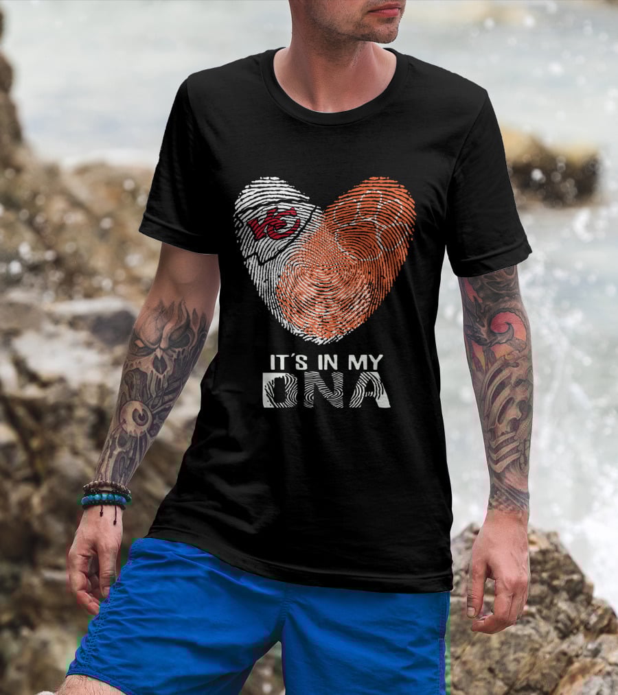 Chiefs Clemson Tigers It's In My DNA Fingerprint Heart T-Shirt