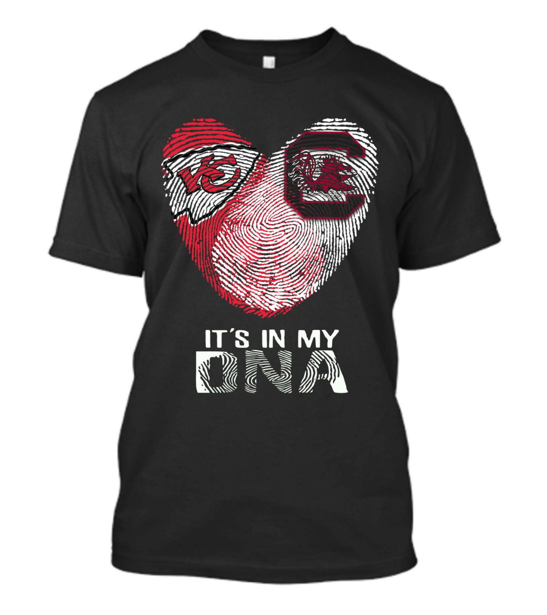 Chiefs Gamecocks Fingerprint It's In My DNA T-Shirt