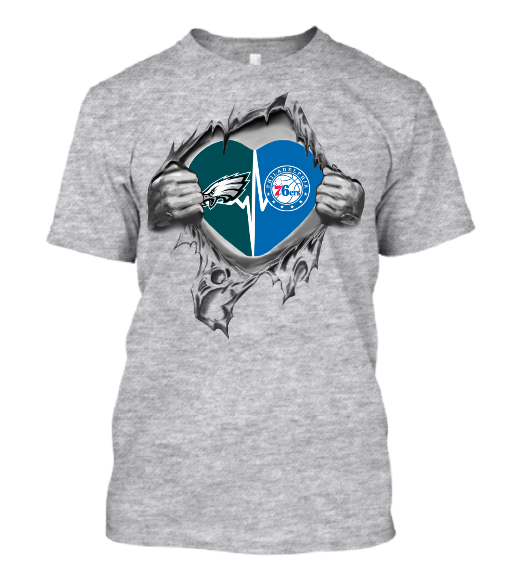 Eagles 76Ers Philadelphia Heart T-Shirt